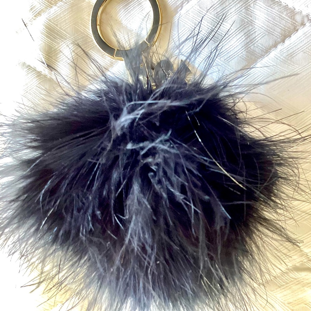 Kate Spade Pom Pom bag charm. Blue